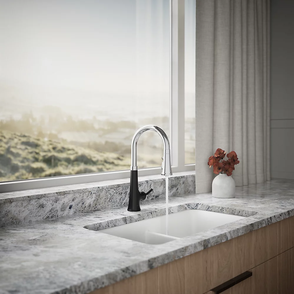 Kohler 23766-WB-CBL Tonepull Down Kitchen Faucet W/Konnect