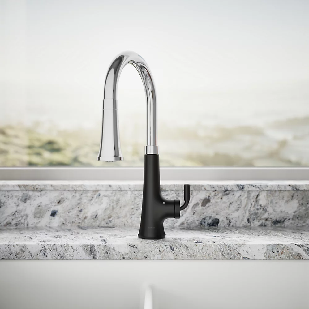 Kohler 23766-WB-CBL Tonepull Down Kitchen Faucet W/Konnect