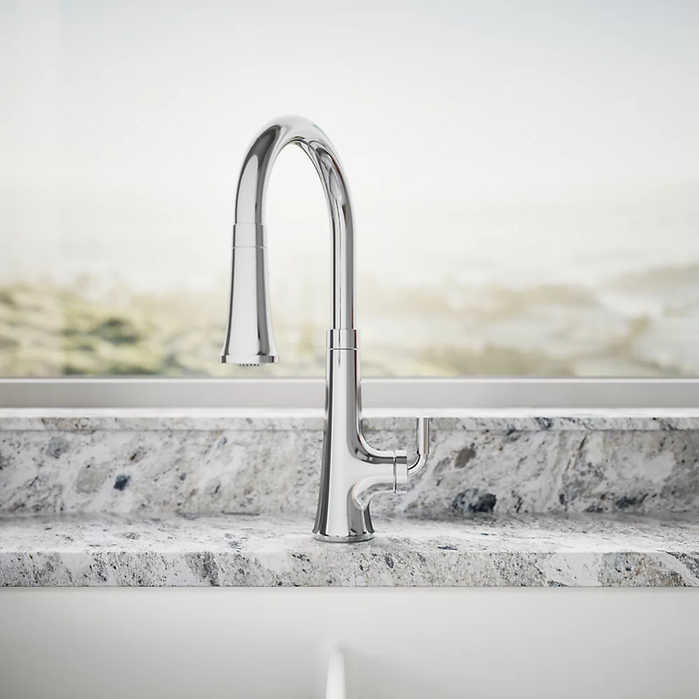 Kohler 23766-WB-CP Tonepull Down Kitchen Faucet W/Konnect
