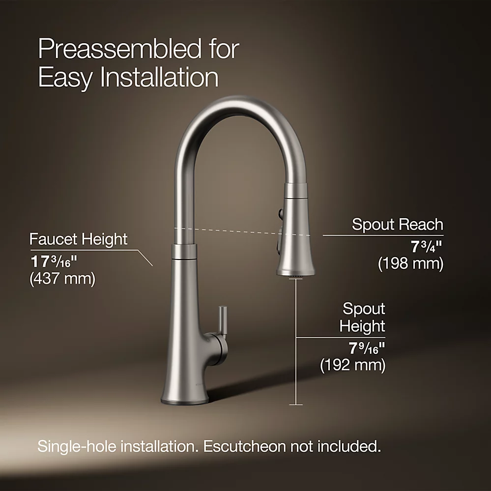 Kohler 23766-WB-VS Tonepull Down Kitchen Faucet W/Konnect