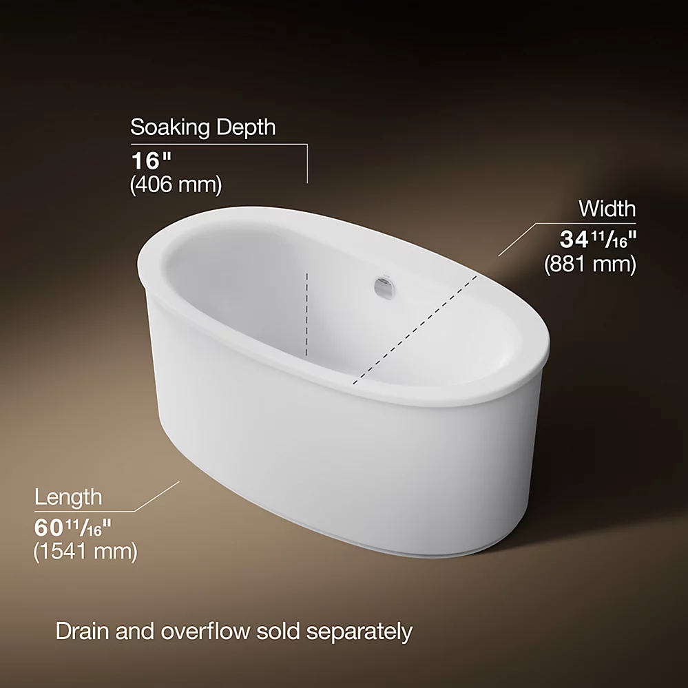 Kohler 24001-0 Sunstruck Fs 60 Bath W/Straight Apron