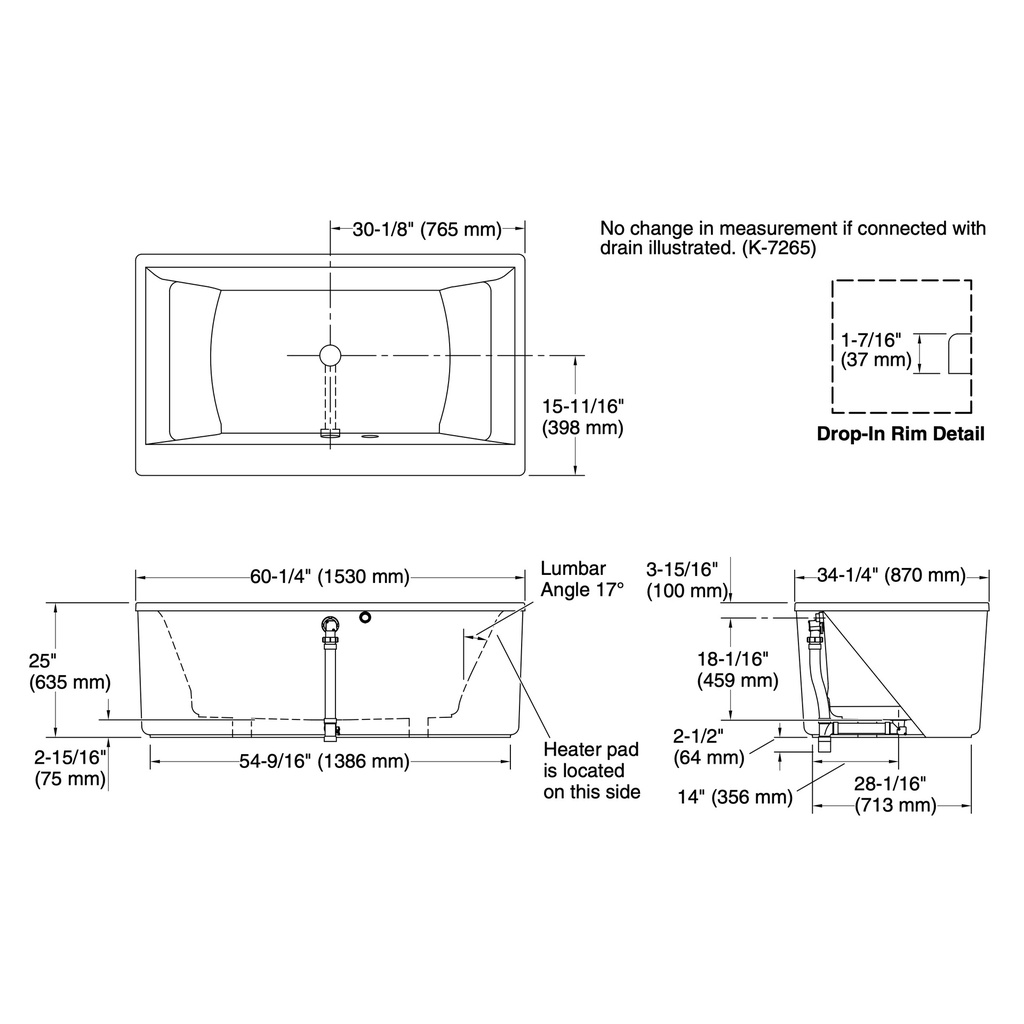 Kohler 24010-W1-0 Stargaze Fs 60 Bath With Bask