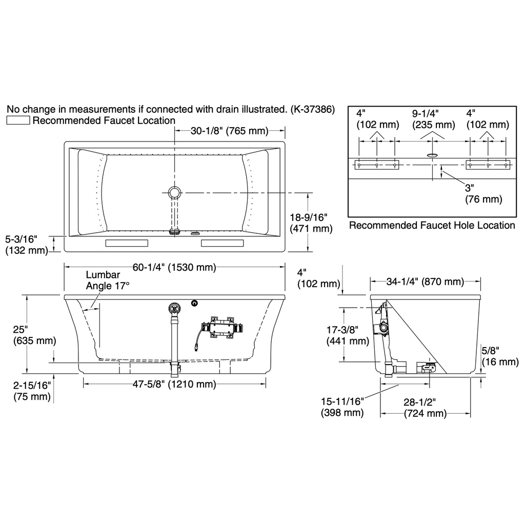 Kohler 24019-GH-0 Stargaze Fs 60 Bbm Bath Fluted Apron