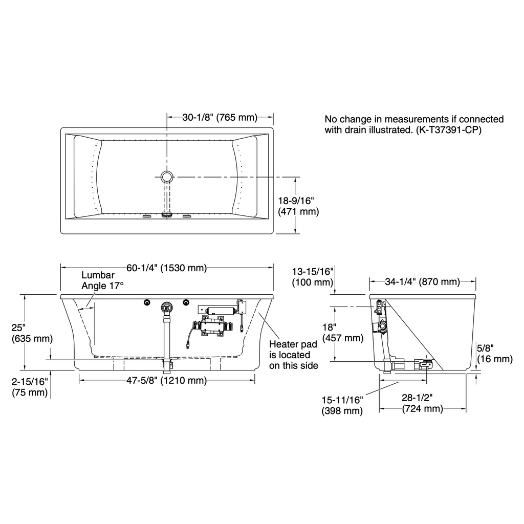Kohler 24019-GHW-0 Stargaze Fs 60 Bbm Bath Fluted Apron