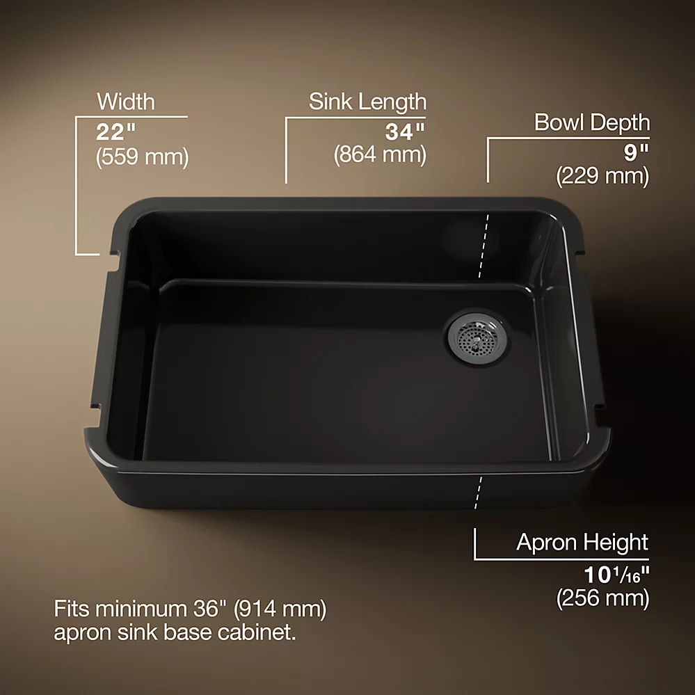 Kohler 24268-7 Ironridge 36 Sgl Basin Tall Apron Frt