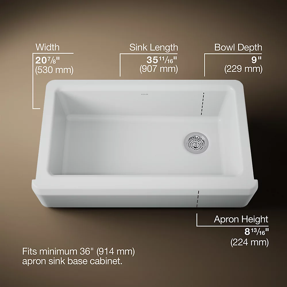 Kohler 24564-95 Riverby Uc 36 Tall Apron Sink