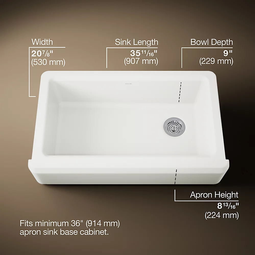 Kohler 24564-96 Riverby Uc 36 Tall Apron Sink