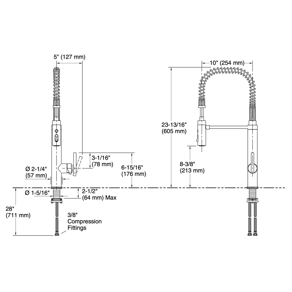 Kohler 24982-TT Purist Semi-Pro Kitchen Faucet