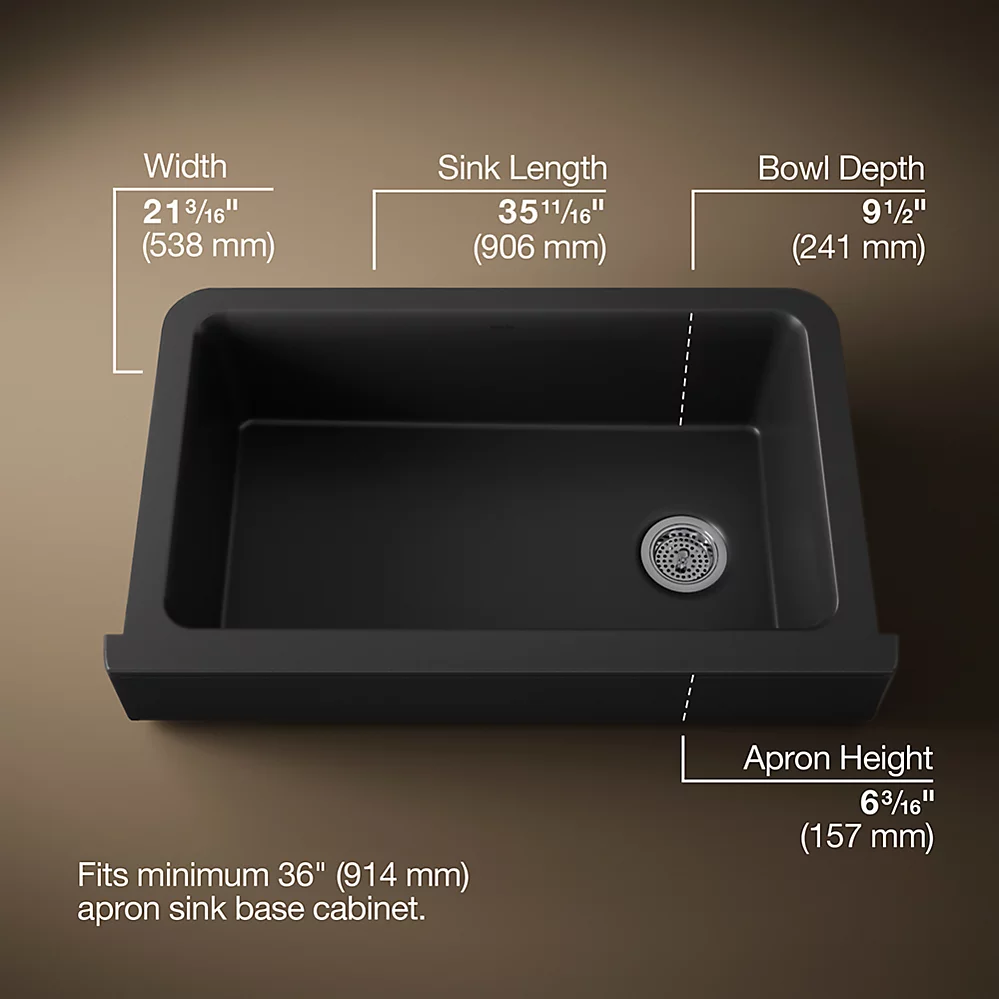 Kohler 25784-CM1 Cairn 1 Basin 36 Short Aprn