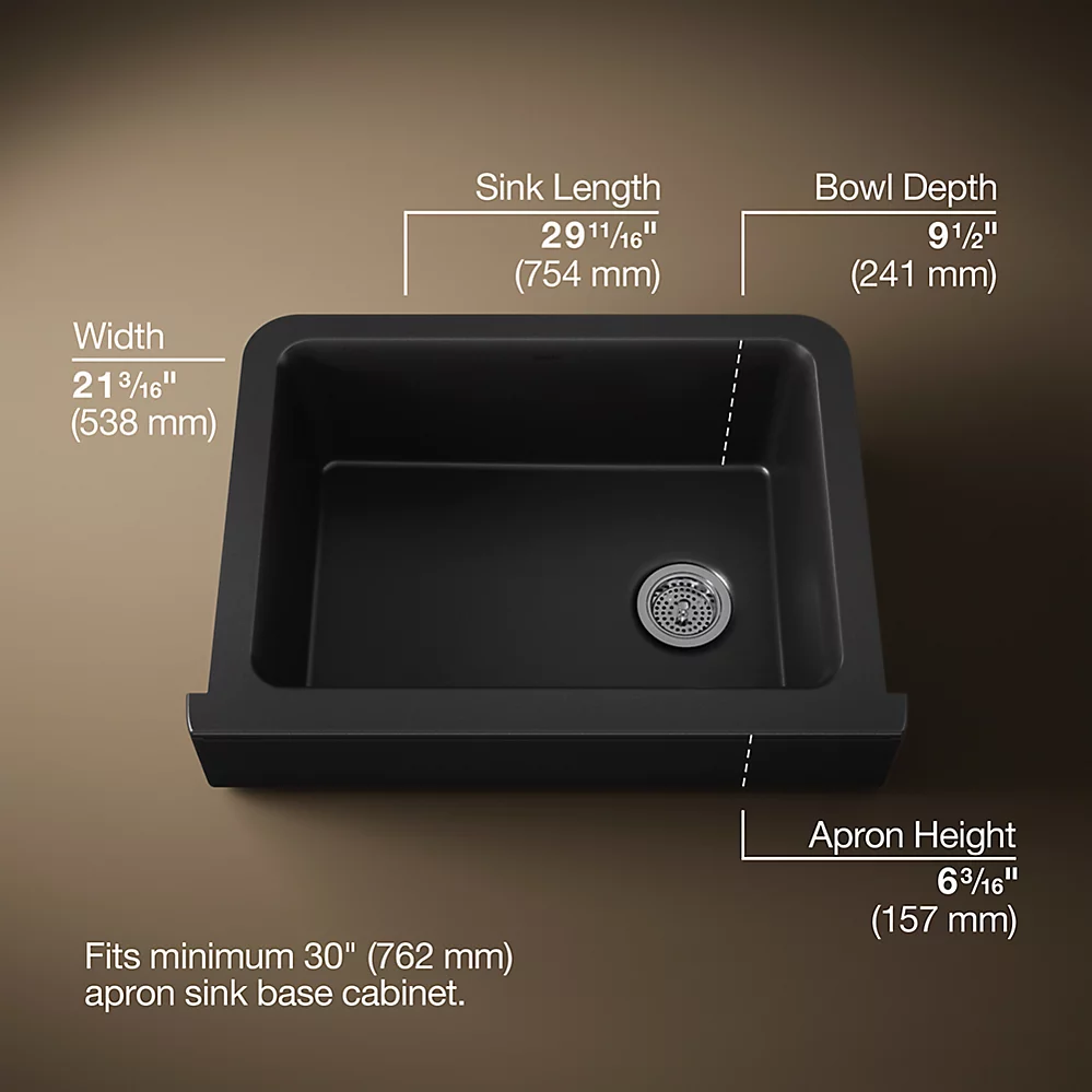 Kohler 25785-CM1 Cairn 1 Basin 30 Short Aprn