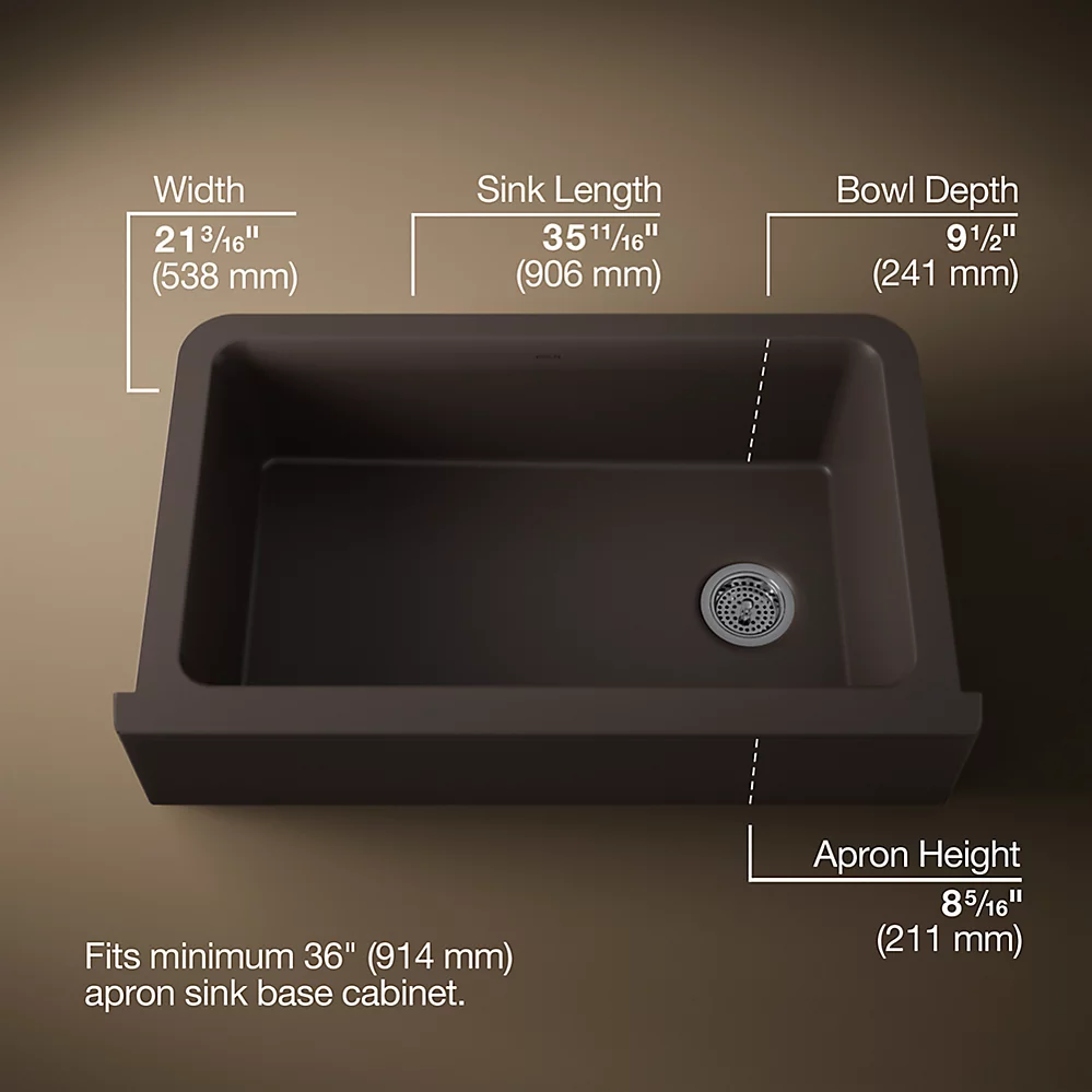 Kohler 25786-CM2 Cairn 1 Basin 36 Tall Apron