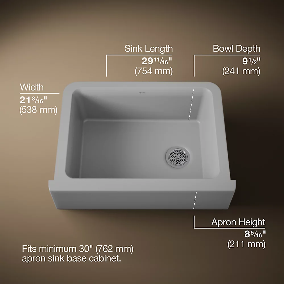 Kohler 25787-CM4 Cairn 1 Basin 30 Tall Aprn