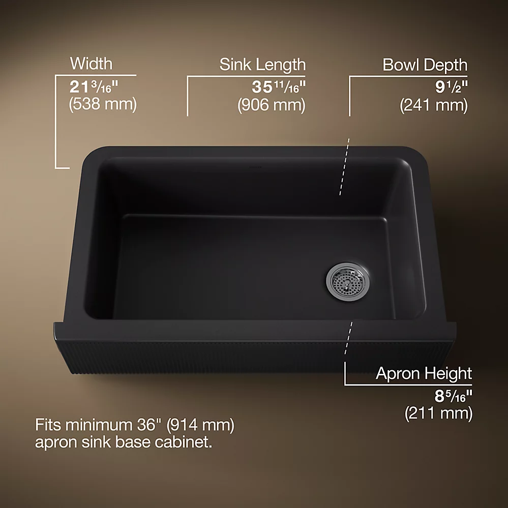 Kohler 25788-CM1 Cairn 1 Basin 36 Decor Aprn