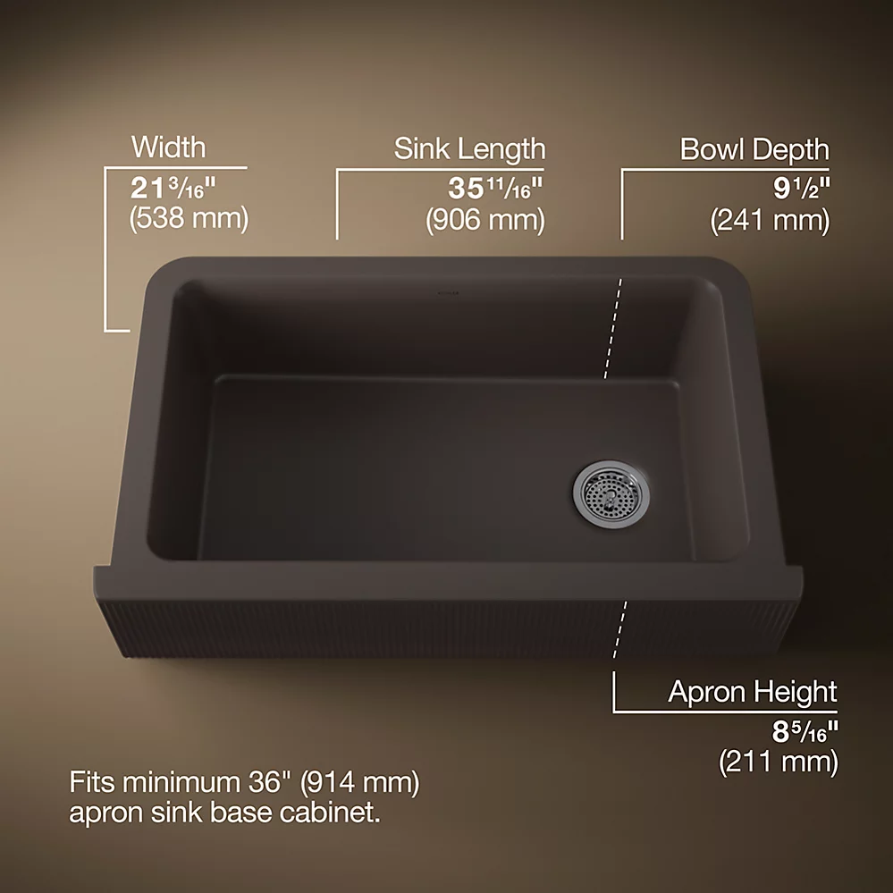 Kohler 25788-CM2 Cairn 1 Basin 36 Decor Aprn