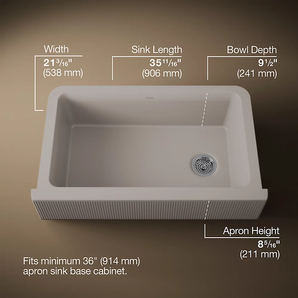 Kohler 25788-CM3 Cairn 1 Basin 36 Decor Aprn