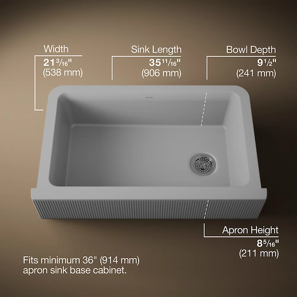 Kohler 25788-CM4 Cairn 1 Basin 36 Decor Aprn