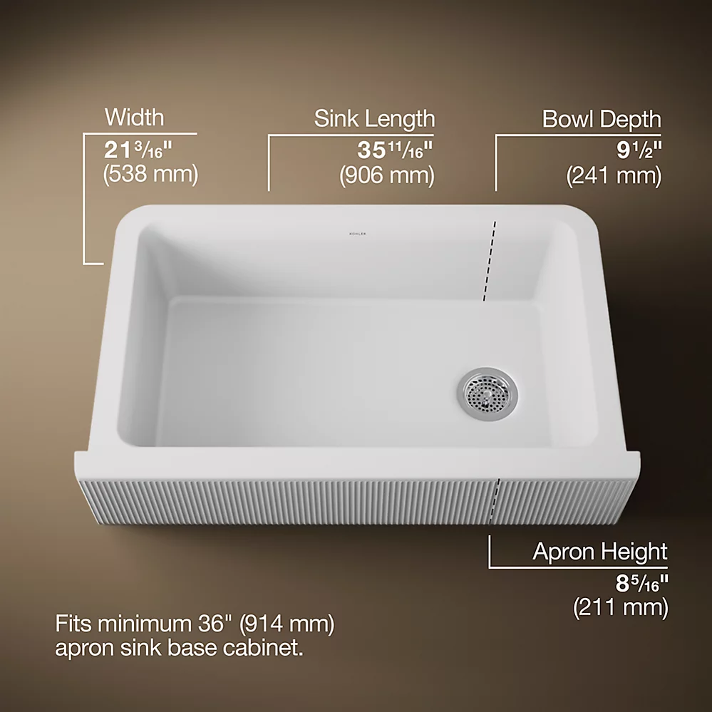 Kohler 25788-CM6 Cairn 1 Basin 36 Decor Aprn