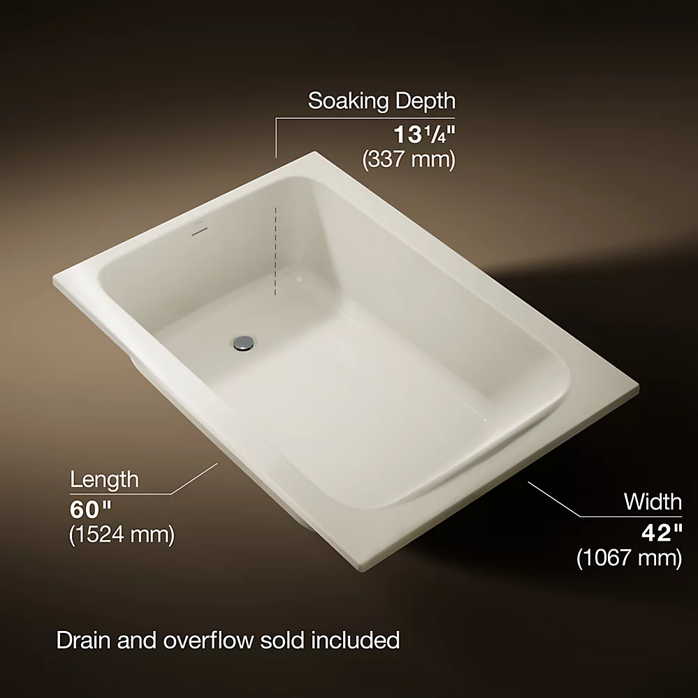 Kohler 25833-96 Avec 60X42 Drop-In Bath