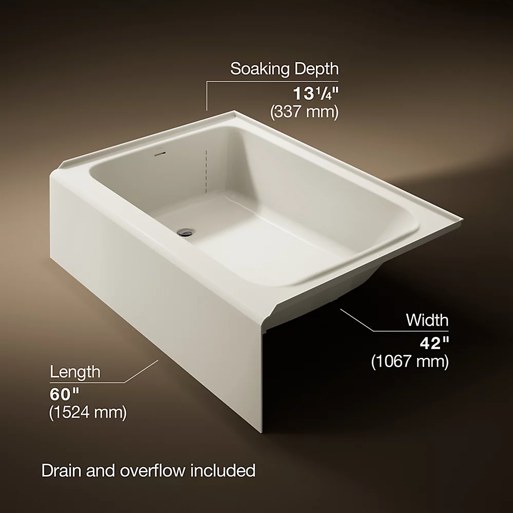 Kohler 25833-LA-96 Avec 60 X 42 Ia Bath LH Drain