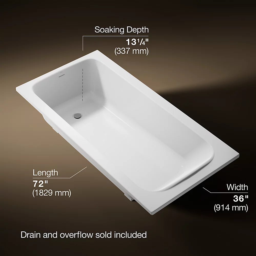Kohler 25834-0 Avec 72X36 Drop-In Bath