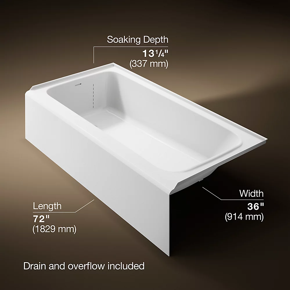 Kohler 25834-LA-0 Avec 72 X 36 Ia Bath LH Drain