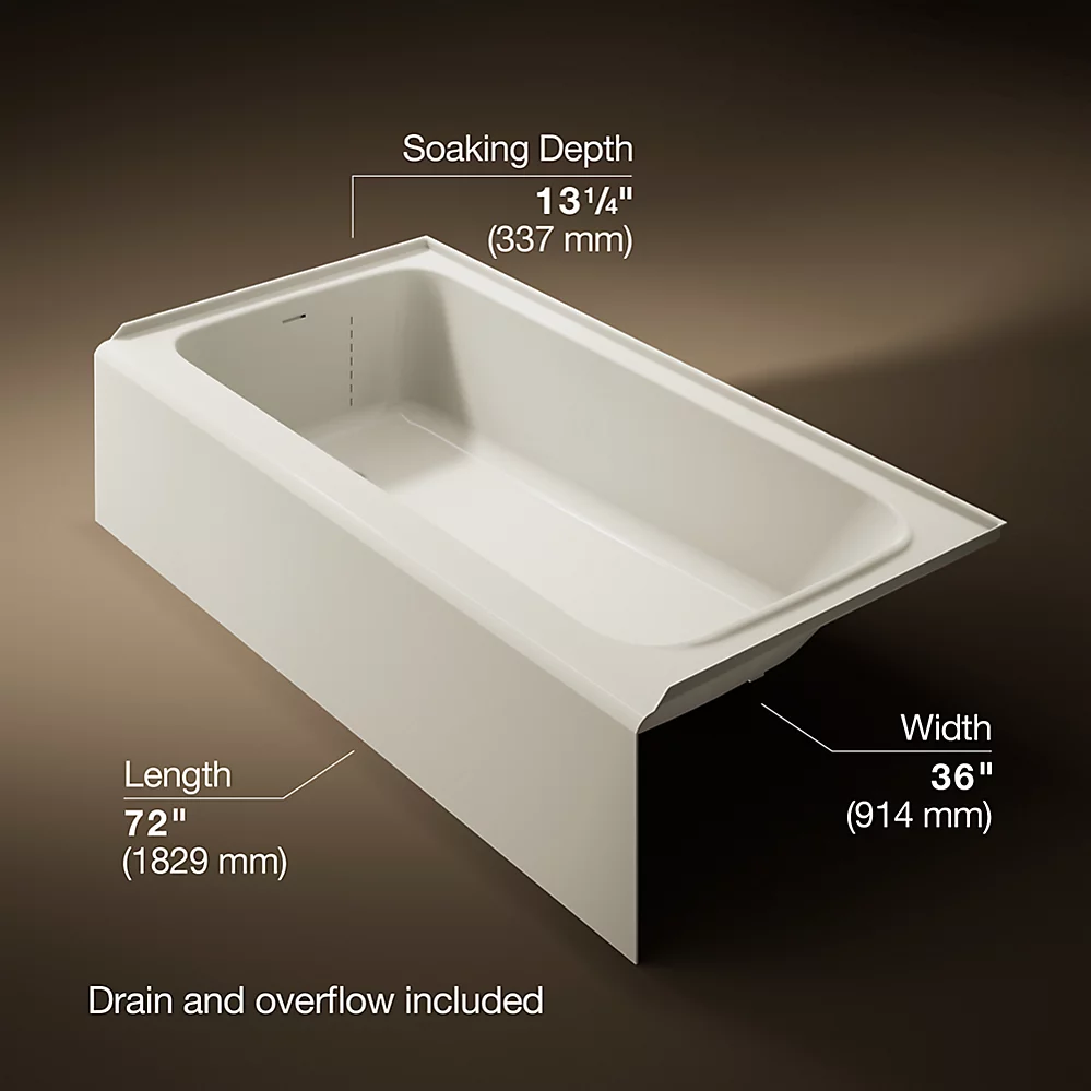 Kohler 25834-LA-96 Avec 72 X 36 Ia Bath LH Drain