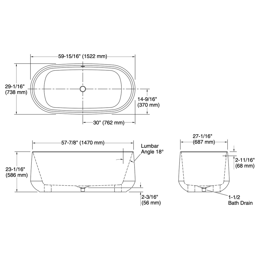 Kohler 25984-0 Ceric Fs 60 Bath