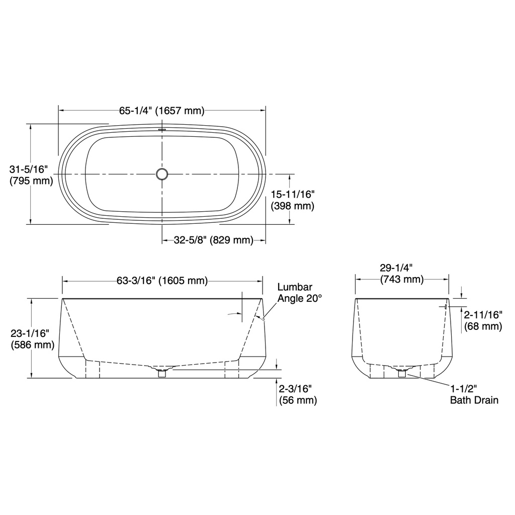Kohler 25985-0 Ceric Fs 66 Bath