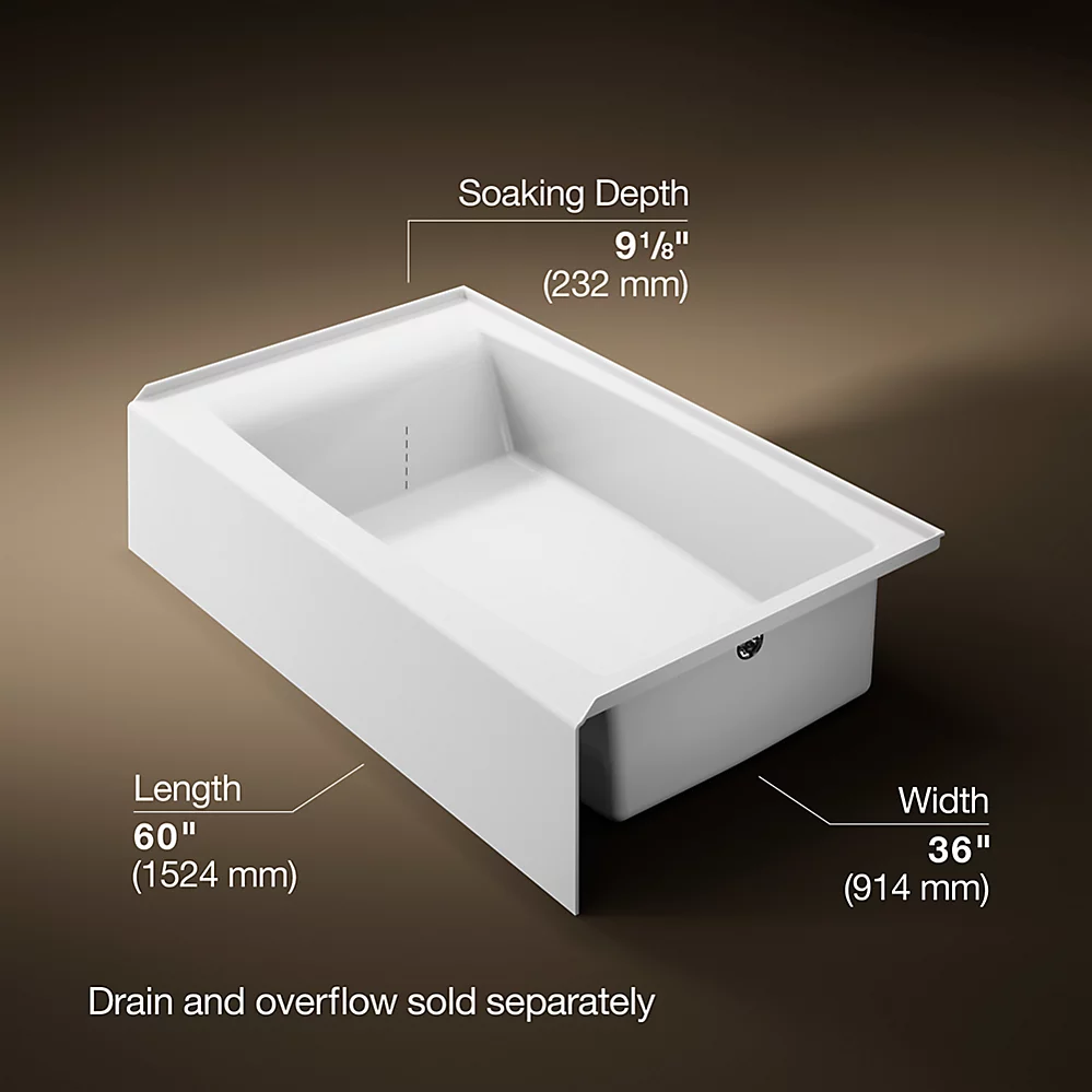 Kohler 26107-RA-0 Entity 5' Rh Ia 60X36 Bath