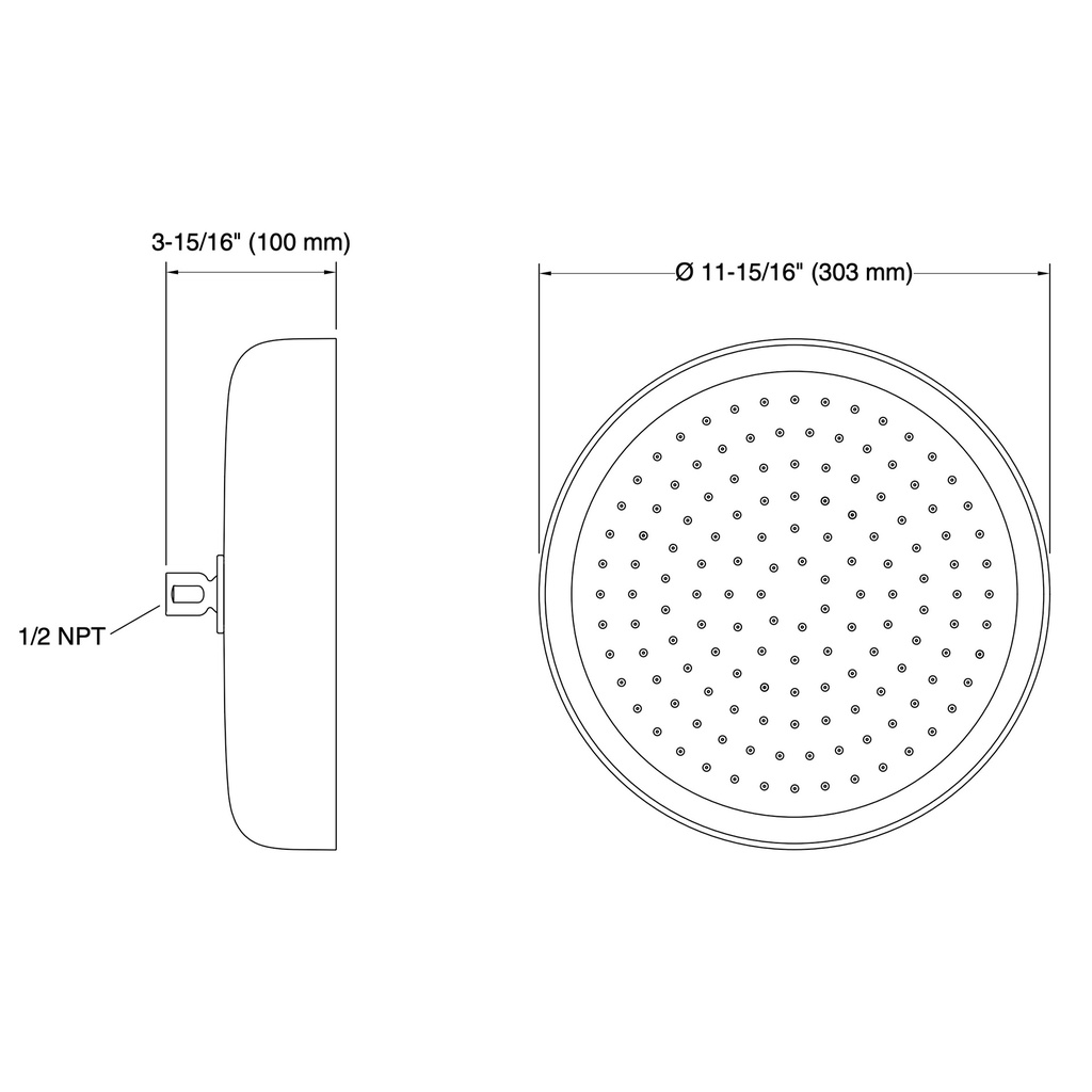 Kohler 26291-G-TT Statement 1F 12 Rnd Rainhead G