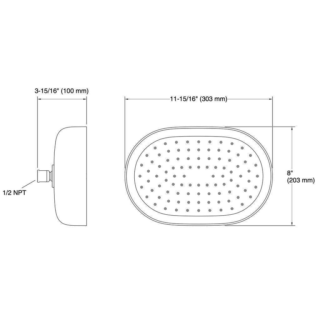 Kohler 26293-G-TT Statement 1F 12 Oblg Rainhead G
