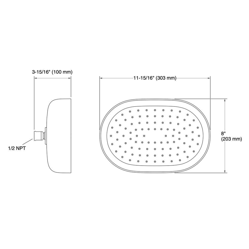 Kohler 26293-TT Statement 1F 12 Oblong Rainhead