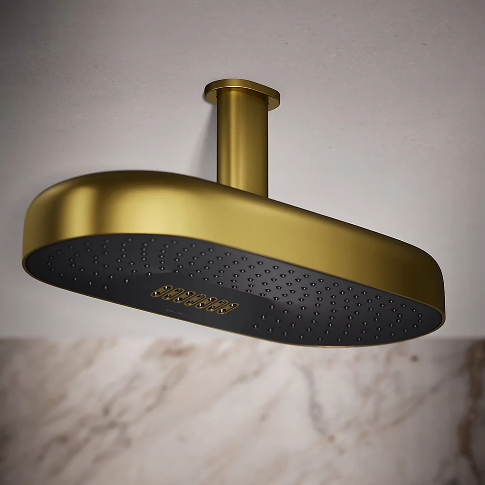Kohler 26297-2MB Statement 2F 356Mm/14 Dpmsg Rainhead Vibrant Brushed Moderne Brass