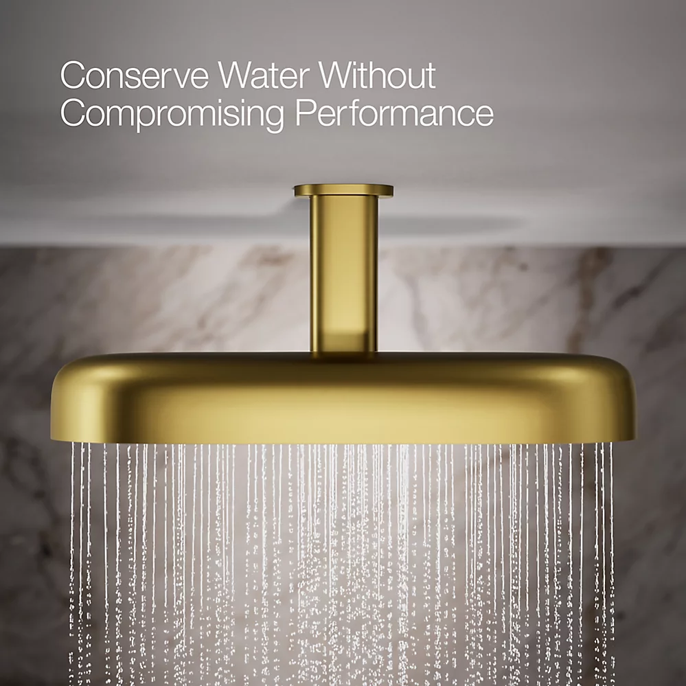 Kohler 26297-2MB Statement 2F 356Mm/14 Dpmsg Rainhead Vibrant Brushed Moderne Brass