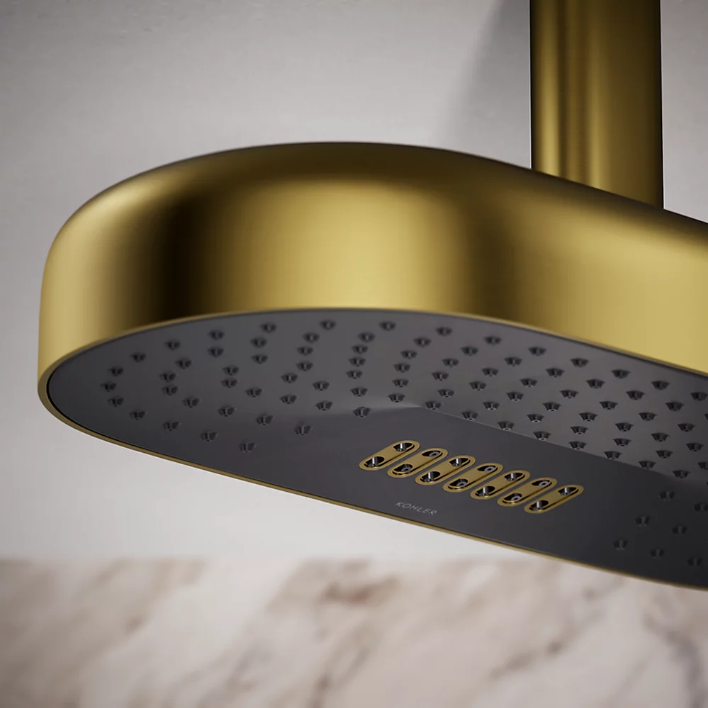 Kohler 26297-2MB Statement 2F 356Mm/14 Dpmsg Rainhead Vibrant Brushed Moderne Brass