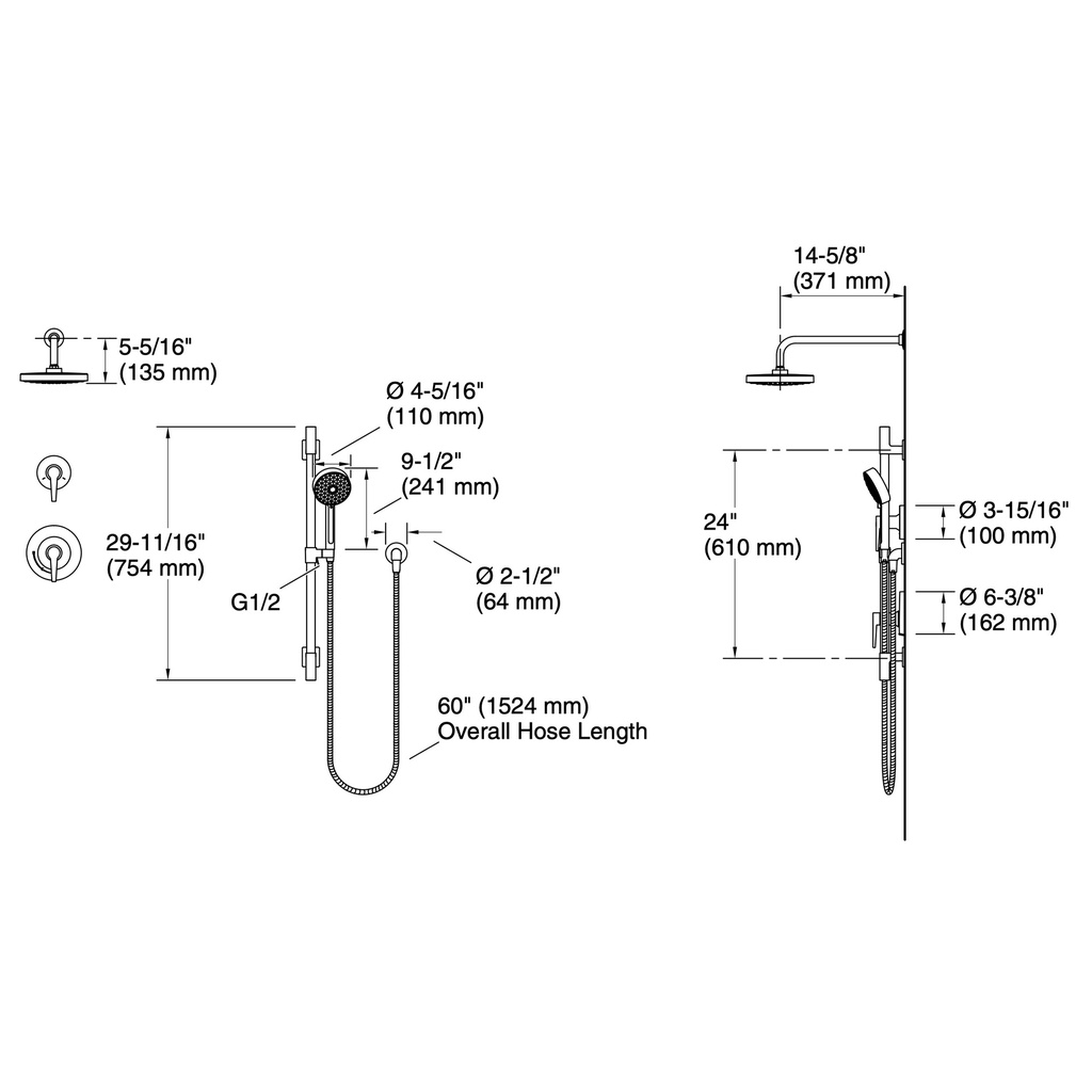 Kohler 26914-G-2MB Awaken Shower Kit 1.75 Gpm
