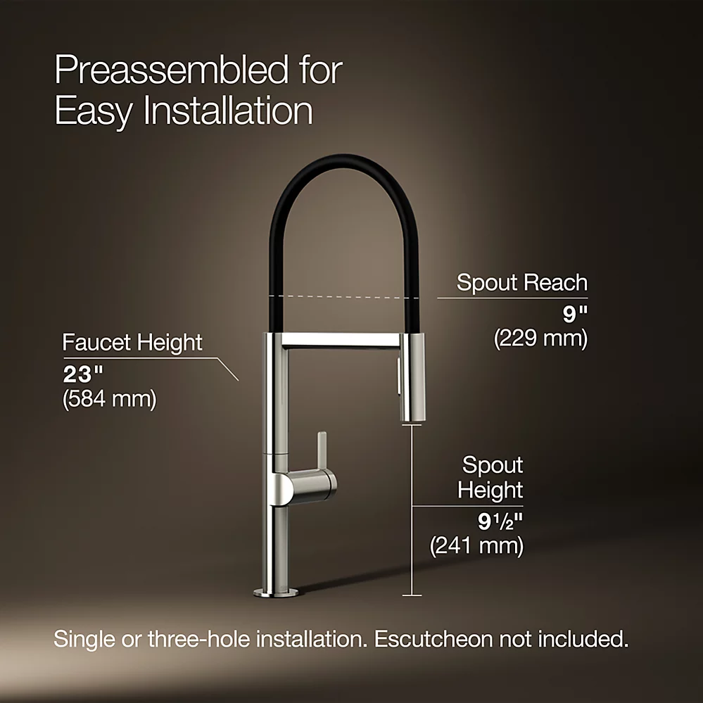 Kohler 28267-SN Components Semi-Pro Kitchen Faucet