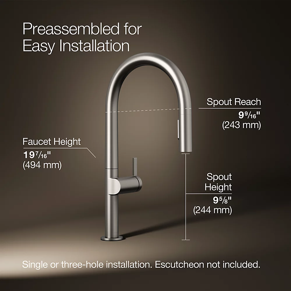 Kohler 28268-VS Components Arc Spout Pull Down Faucet