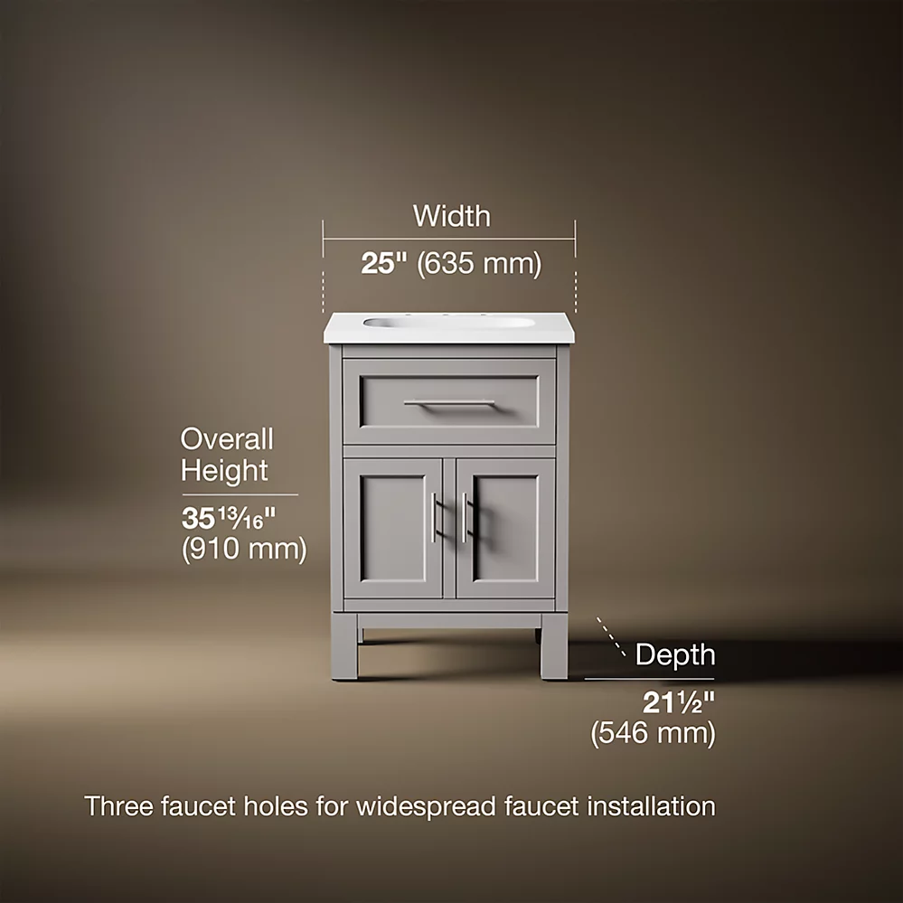 Kohler 28379-ASB-1WT Quo Vanity 24 Inches