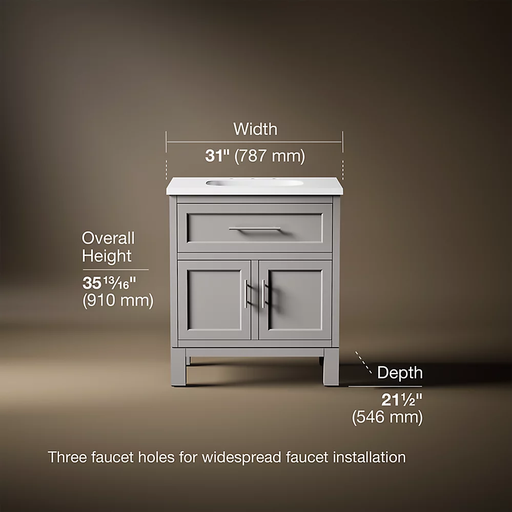 Kohler 28380-ASB-1WT Quo Vanity 30 Inches