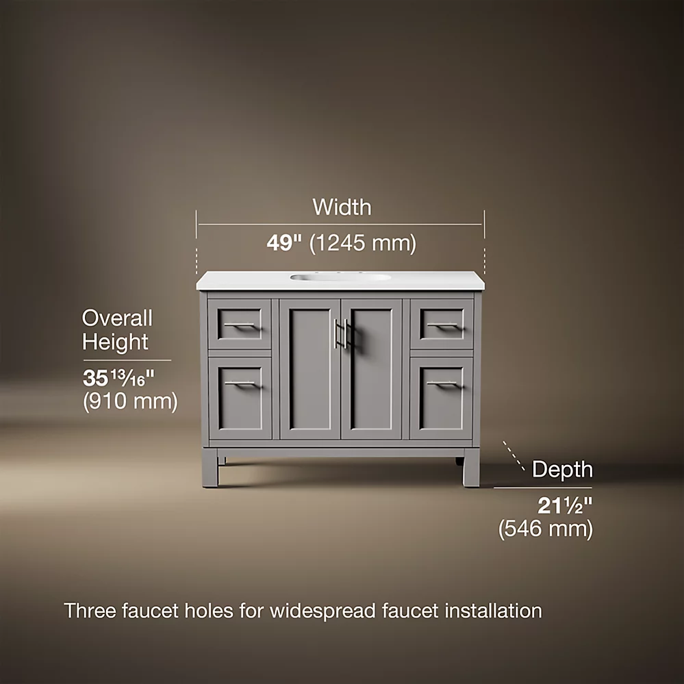 Kohler 28383-ASB-1WT Quo Vanity 48 Inches
