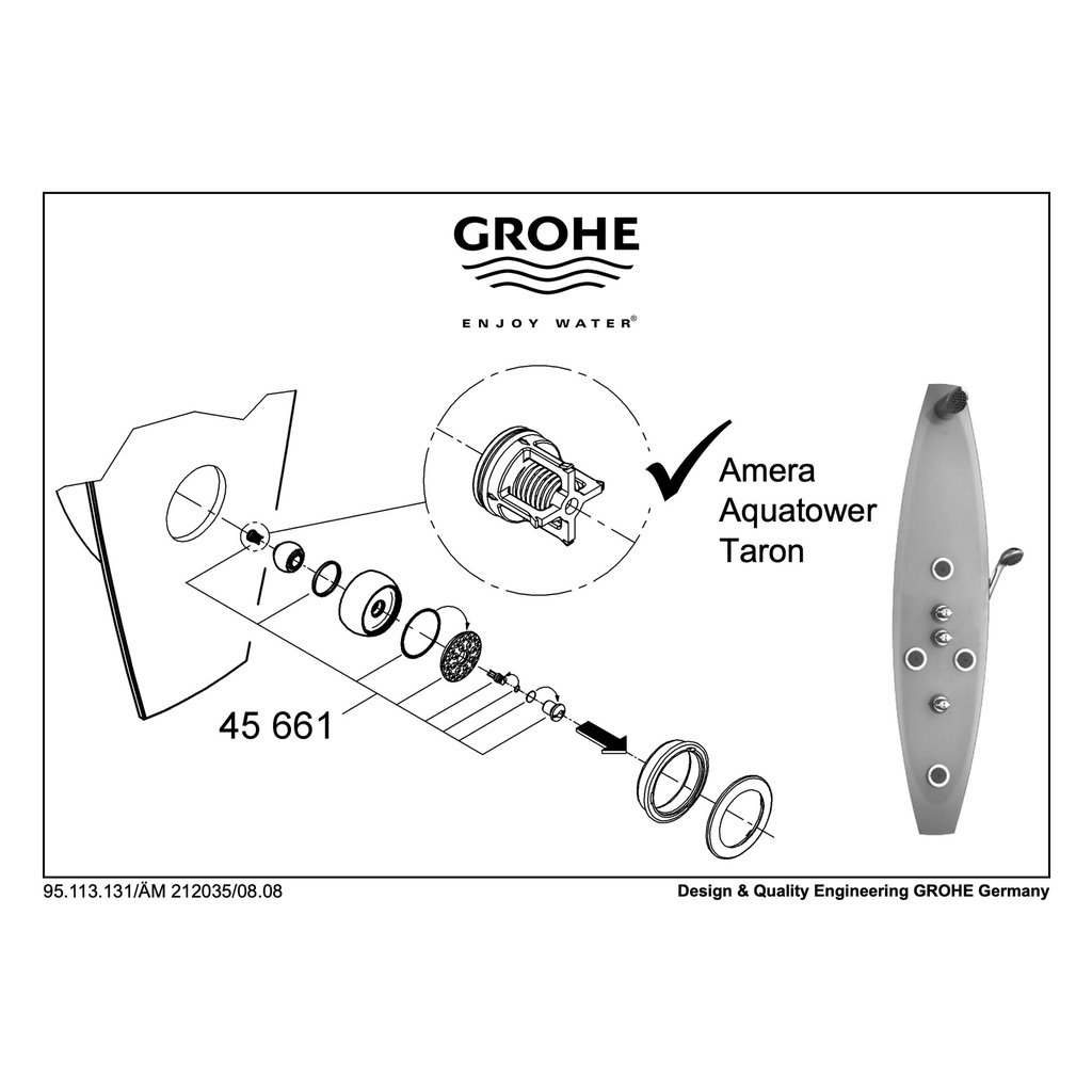 Grohe 45661XX0 Universal Spray Face Plate Gray 1