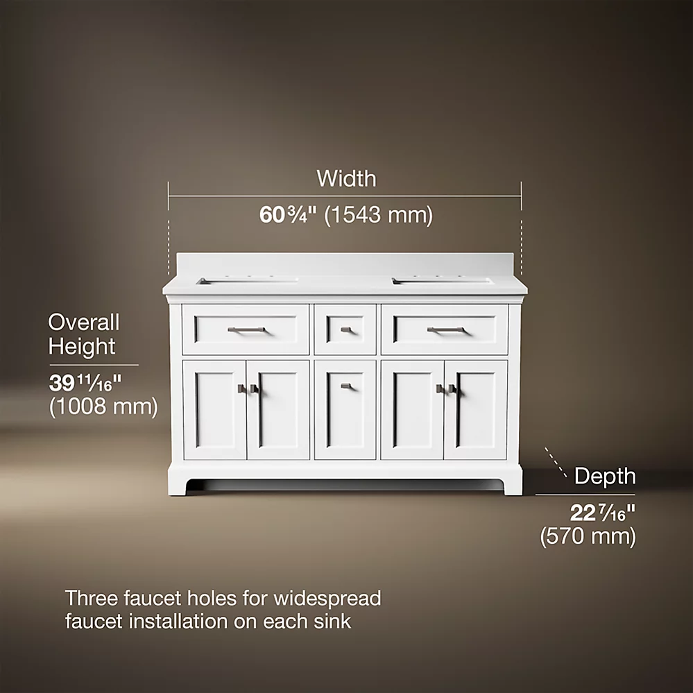 Kohler 29263-BD1-0 Charlemont 60 Inch Vanity Set