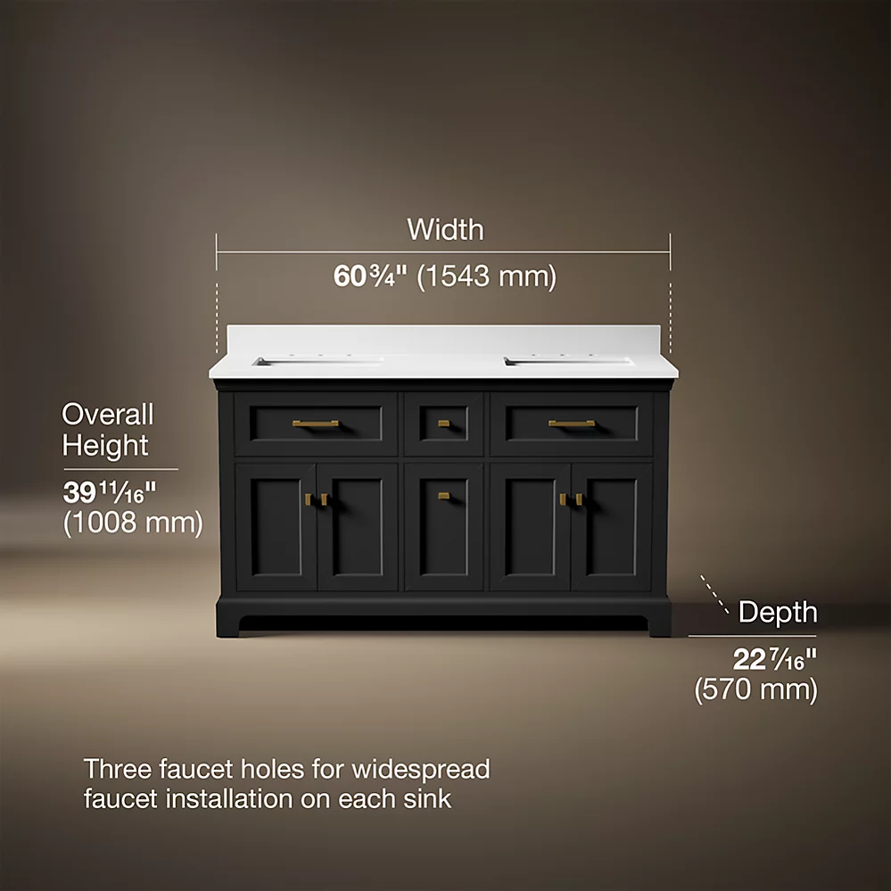Kohler 29263-BD1-DWG Charlemont 60 Inch Vanity Set