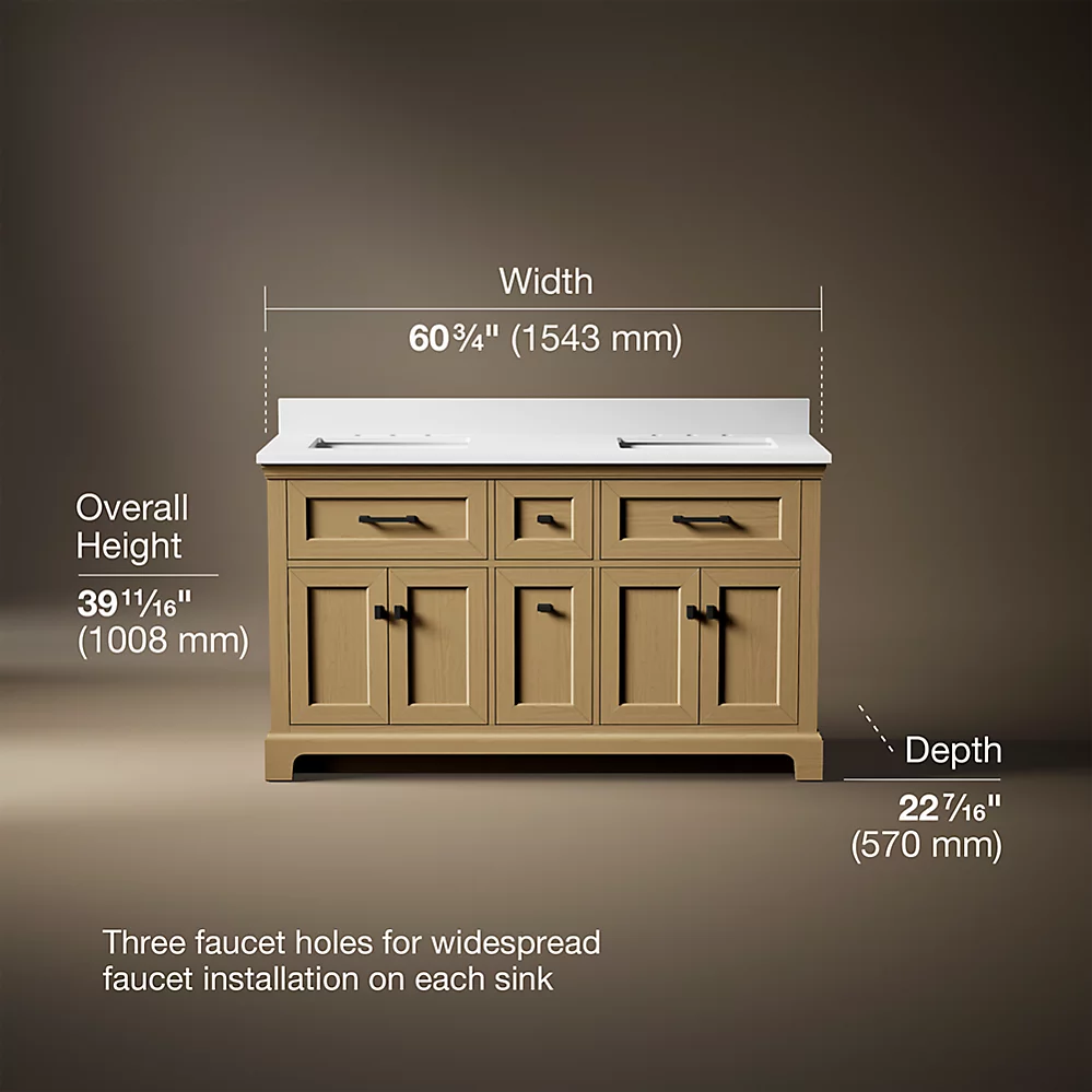 Kohler 29263-BD1-WEK Charlemont 60 Inch Vanity Set