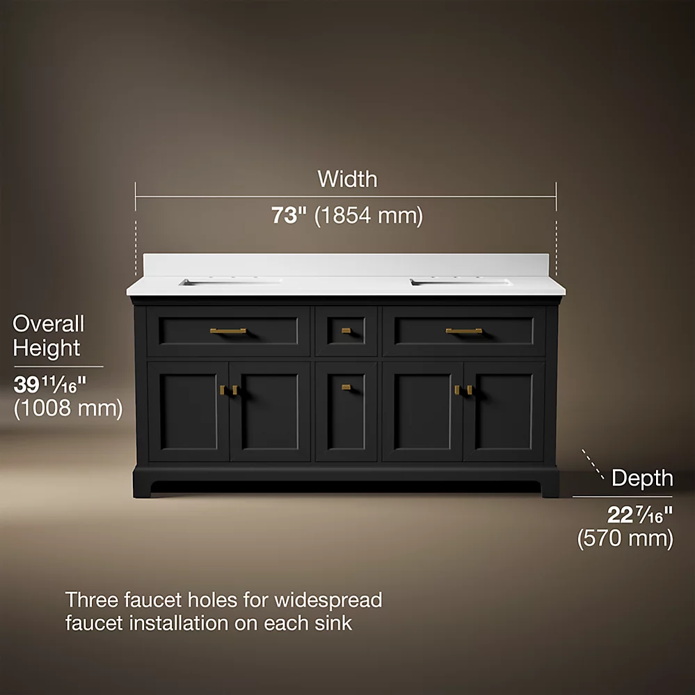 Kohler 29264-BD1-DWG Charlemont 72 Inch Vanity Set