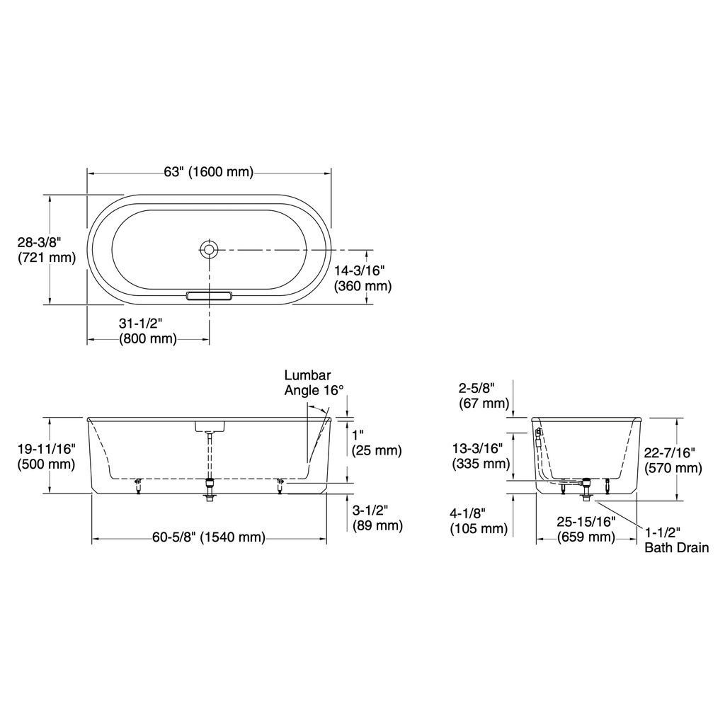 Kohler 29325-0-0 Volute Oval 63 W Shroud