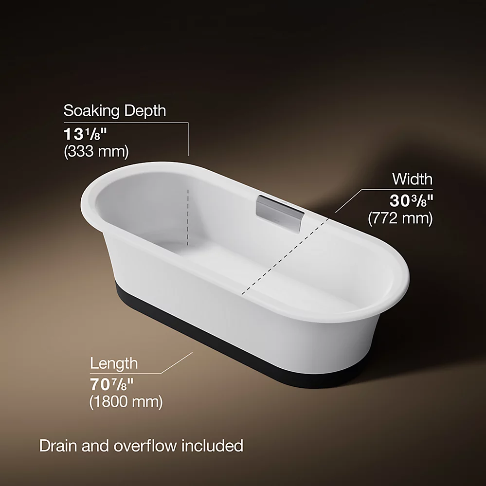 Kohler 29330-0B7-0 Volute Oval 70-7/8 W Base