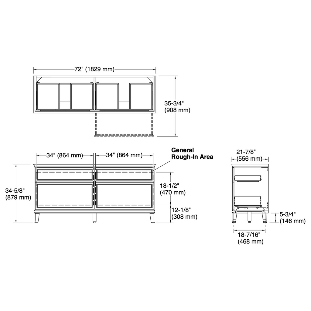 Kohler 29482-1WA Artifacts 72 Vanity