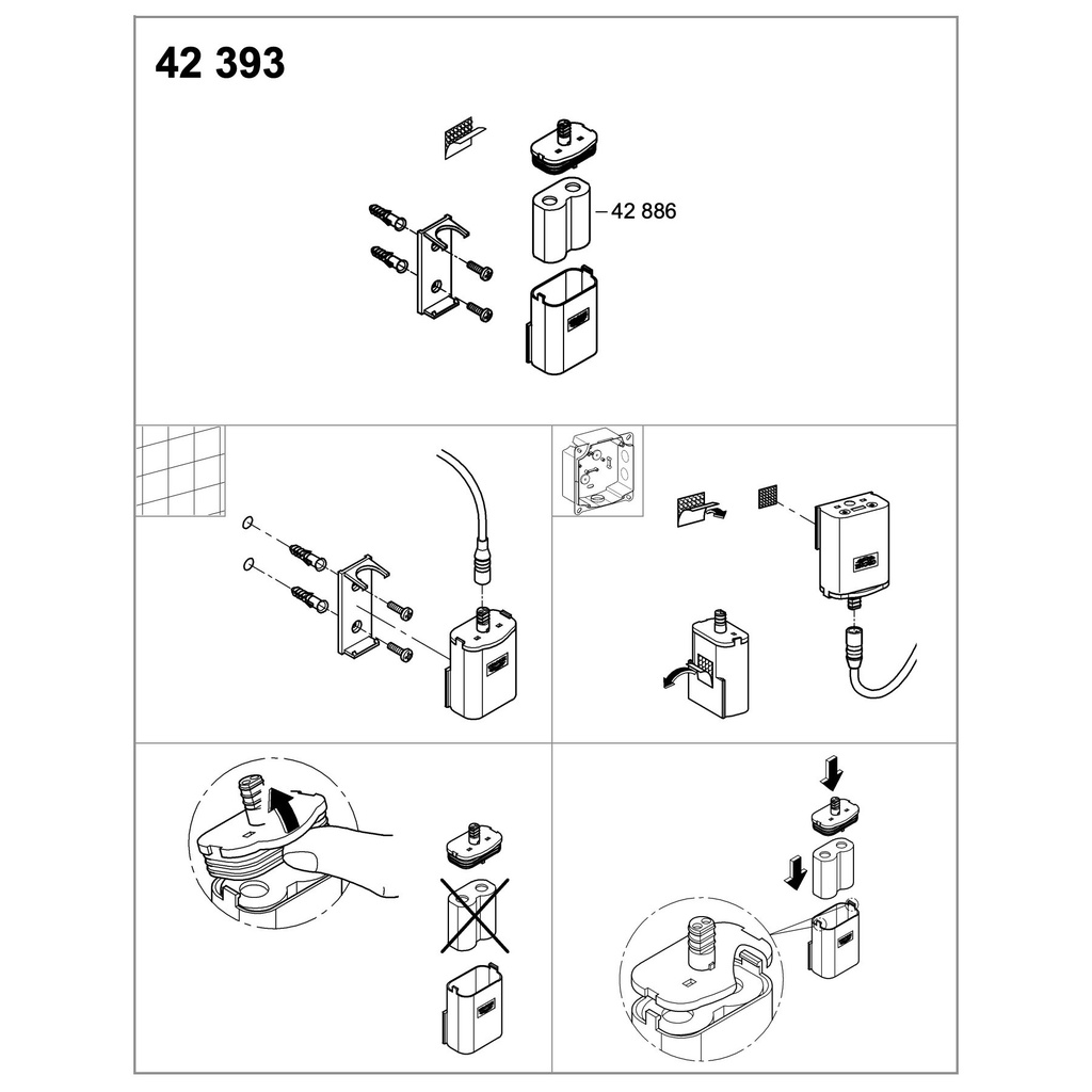 Grohe 42393000 Wall Carrier Battery Housing 1